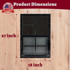 18″ x 27″ Black Shed Windows 2 Pack,Small Windows with Tempered Glass – Flush Mo