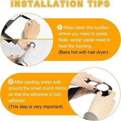 2″ Round HD Glass Convex Rear View Mirror with Adhesive Back, 360 Color: Black