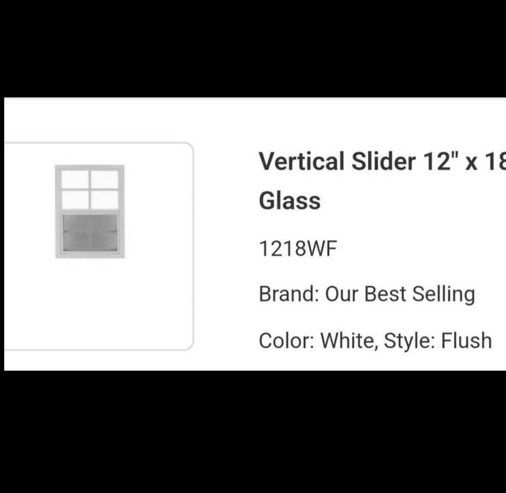 Our Best Selling Sliding Window 12 x 18 in White Flush Style Model 1218WF