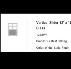 Our Best Selling Sliding Window 12 x 18 in White Flush Style Model 1218WF