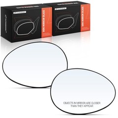 2-PC Driver and Passenger Side Heated Mirror Glass with Backing Plate