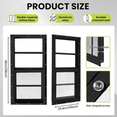 2 Pack Shed Windows, 10″x18″ Sliding Windows, Transom Window with Tempered Gl…