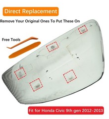 for Hon-da Civic 2012-2013 Carbon Fiber Side Mirror Cover Caps – Direct Repla…