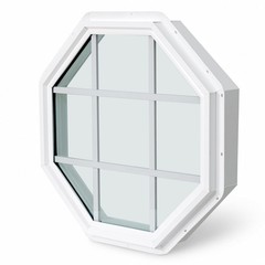23.5″x23.5″ Vinyl Octagon Window with Grill, White