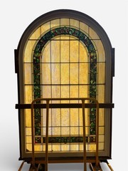 Antique Victorian Stained Glass Windows Set
