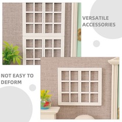 8Pcs Mini DIY Wooden Window Frames Reusable White Doll Craft Accessories
