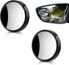 2 Inch Adjustable Blind Spot Mirror with Frame, HD Glass Ro Size: 2 Pack Black