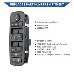 Driver Side Power Window Switch Compatible with 2012-2015 Dodge Grand