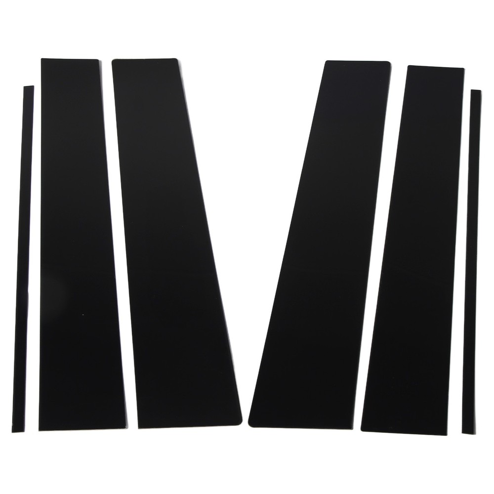 6 Pcs Glossy Black Pillar Door Trim With Window Pillar Post Protector Cover RCJG