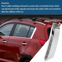 Rear Left Door C Pillar Garnish Molding Fits for 2011-2016 KIA Chrome Rear Left