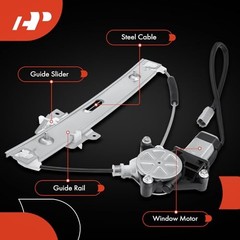 Electric Power Window Regulator with Motor Compatible with Rear Driver (LH)