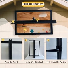 40x24in Windows for houses 360° Rotation Sliding Window Flush Mount Rotating