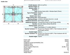 Elite Tilt and Turn 72″ x 60″ Double Sash Triple Pane
