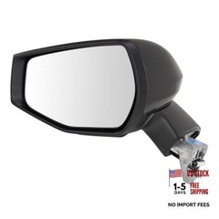 Left Driver Side Power Heated Mirror Smooth Black Paint to Match Compatible