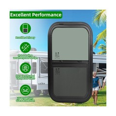 2 Pack RV Window,12″ W x 22″ H Vertical Sliding Replacement Cargo Trailer Win…