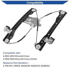 Window Regulator w/o Motor Front Left Driver Side, Replace 749-974 |