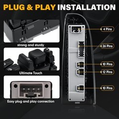 Power Window Switch Driver Side – Compatible with 15883323 Switch With Panel