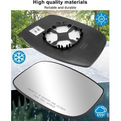 Side Mirror Glass Right Passenger Side with Heat Defogging Backing Plate Fit for