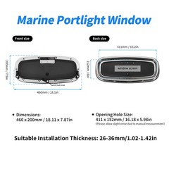 1. Boat Porthole Stainless Steel 18.11 X 7.87in Rust Resistant Portlight Wi RZYB