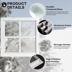 Versatile 12″x12″ Weather Resistant Shed Windows – 2 Pack with Aluminum Frames