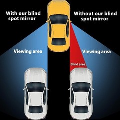 4 Pcs 2 Inch Round Convex Blind Spot Mirrors with Frame, 360-Degr Color: Black
