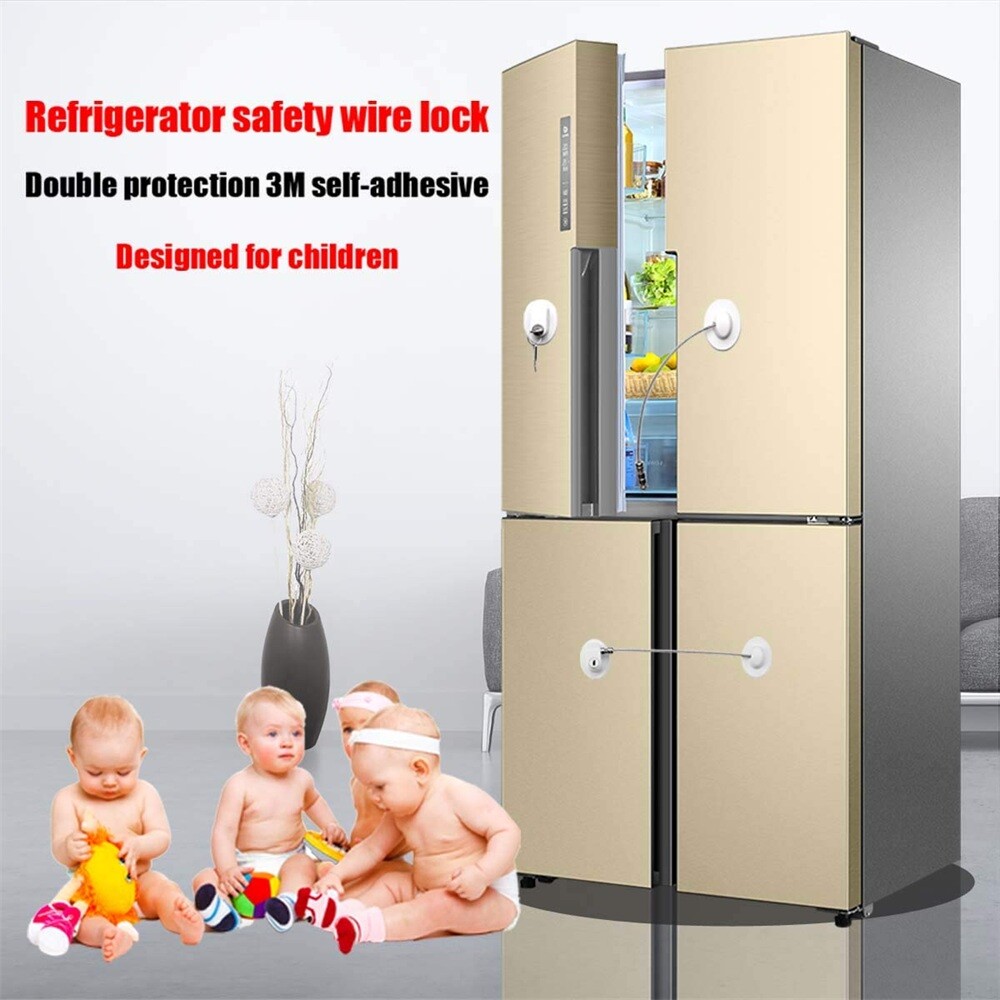 1 Set Child Safety Lock Refrigerator Lock for Fridge Cabinet Drawer 26cm Oval