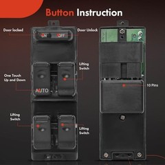 Driver Master Window Switch HG30-66-350 for Mazda 626 93-97 929 92-95