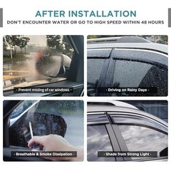 Tape On Window Visors Fits for 1997-2004 Dodge 1997-2004 Dodge Dakota 2-Door