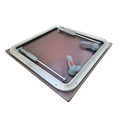 ISURE MARINE Boat Square Aluminum Alloy Frame Porthole Tempered Glass 500*500mm