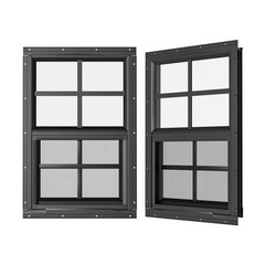 2 Pack 18″ x 23″ White Shed Windows – Flush Mount Aluminum