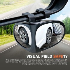 2 PCS Car Blind Spot Mirror, Double-Sided Wide Angle 360 Degree Adjustable Rearv