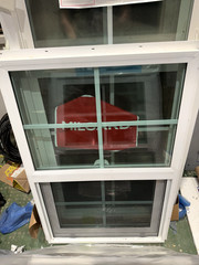 NEW Milgard Styleline Single Hung Vertical Slider Window with grills 35.5″x23.5″