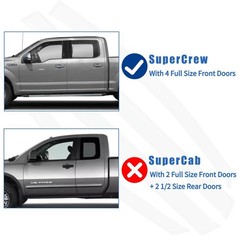 Rain Guards Window Visors Fit for 2009-2014 Ford F150 SuperCrew Cab Truck, Ou…