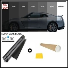 Pro Anti-Scratch Car Window Tint Film Tinting Super Dark Black Limo 5% 76cm X 3m