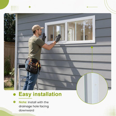 2 Pack 10″ X 29″ Shed Windows, White Aluminum Sliding Frame with Tempered Glass,
