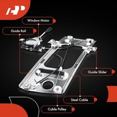 Electric Power Window Regulator with Motor Compatible with Front Driver (LH)