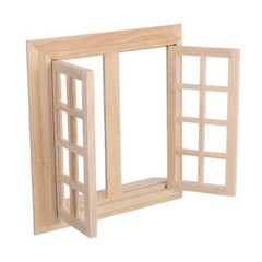 Mini House Adornment Mini Blank Window Model Uncolored Wooden Window
