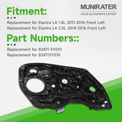 Power Window Regulator without Motor Replacement for Elantra 2011-2016 Front