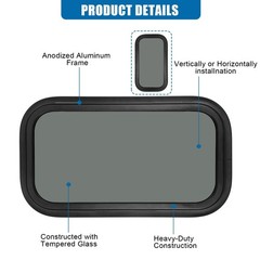 Fixed RV Window, 12″ W x 22″ H Tinted Window Replacement for RV Camper Carava…