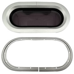 ISURE Elliptical Porthole Aluminum Alloy Tempered Glass Marine Yacht RV 2-Sizes