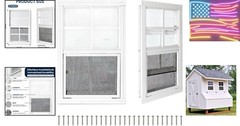 2 Pack Shed Windows,12″ x 18″ Small Sliding Windows,Flush Mount Windows with …