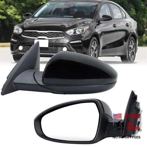 Left Driver Side Mirror Compatible with 2019 2020 2021 2022 2023 L-3 Pins black