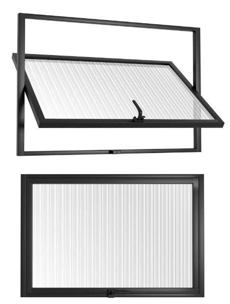 24″x18″ Flush Mount Window – Black – READ DESCRIPTION