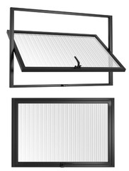 24″x18″ Flush Mount Window – Black – READ DESCRIPTION