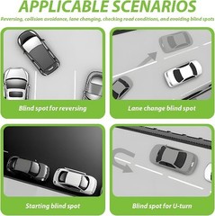 2Pcs Frameless Convex Blind Spot Mirror for Car, HD Glass 360° Wide Angle Adjus