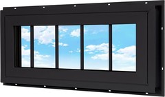 Black 10×29″ Transom Window with Insulated Double-Pane Glass – Durable Vinyl