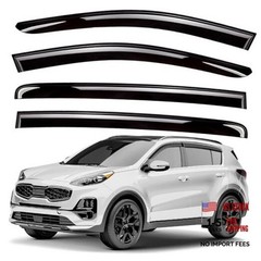 Window Deflectors Smoke Tinted Tape-On Side Window Vent For Sportage 17-22
