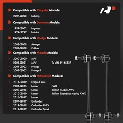 2 x Front Sway Bar Links Stabilizer Bar Links, Compatible with Mitsubishi