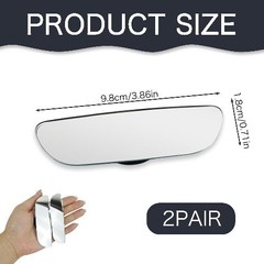2 Pairs Frameless HD Glass Convex Blind Spot Mirrors, 360-Degree Adjustable Swiv