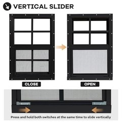 Shed Windows 2 Pack, Chicken Coop Windows with Tempered Glass 14″ x 21″ Black